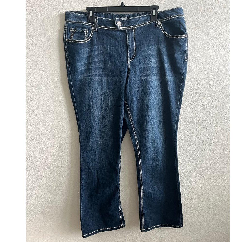 Lane Bryant Women's Dark Wash Stitch Boot Cut Jeans Size 20 Style 015001-12